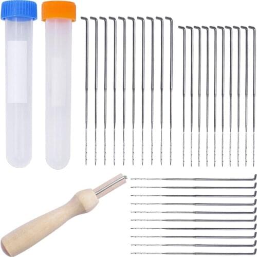 RORGETO Needle Felting 3Sizes DIY Wool Felt Needle Felting Kit with Wooden Handle and Needle Bottle Wool Felt Tools for Beginner