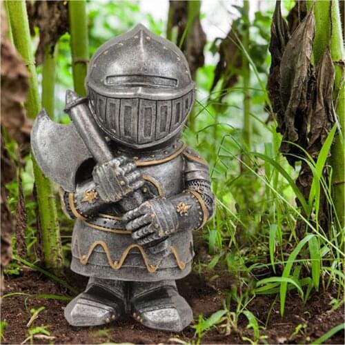 Knight Gnomes Guard 1/8pcs Resin Desktop Ornament Sculpture Soldier Miniature Figure Collection Home Decor TS2