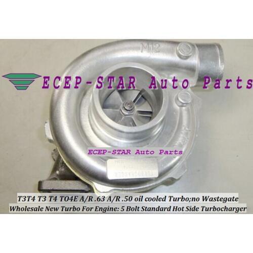Free Ship Water Cooled T3T4 T3 T4 TO4E Universal Turbo Turbocharger 5 Bolt compressor a/r .50 turbine AR .63 T3 flange 300-400HP