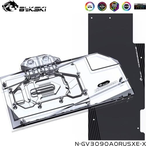 Bykski GPU Water Block For Gigabyte AORUS Geforce RTX 3090/3080 XREME 24G/10G, With Back Plate Watercooler ,N-GV3090AORUSXE-X