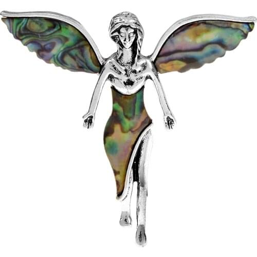 CINDY XIANG Fashion Cartoon Figure Girl Women Brooches Sexy Butterfly Wing Shell Fairy Brooch Pins Accessories Jewelry Gifts