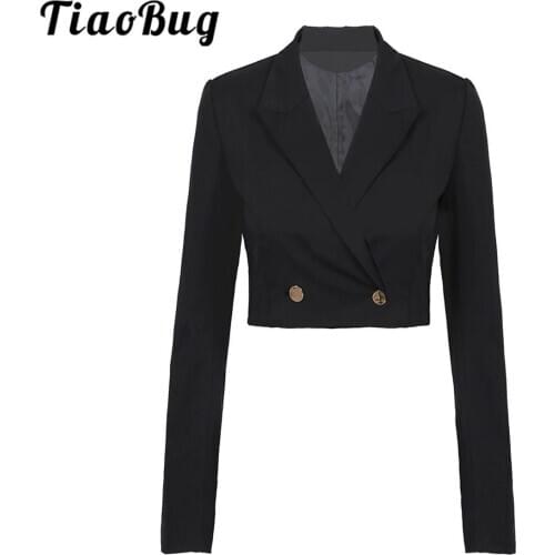 Women Ladies Business Casual Button Lapel Blazer Jacket Spring Autumn Long Sleeve Short Tops Female Solid Color Outwear Coat