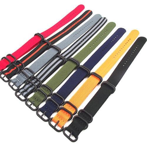 1PCS Heavy duty nylon straps 18mm 20mm 22mm 24mm Nylon Watch band NATO strap zulu strap watch strap ring buckle -HDNS001