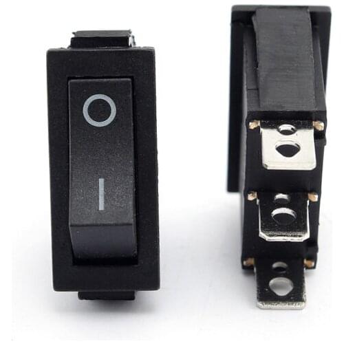 10pcs AC 250V 15A 3 Pin Solder Lug SPDT ON/ON 2 Position Rocker Switch Black Button