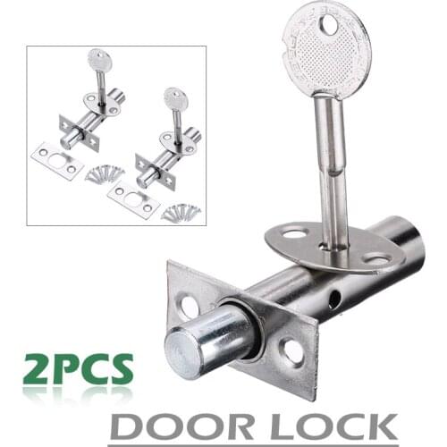2 Set Security Door Bolts Latch Locks Hardware Stainless Steel Door Clip Buckle Handle Home Door Hardware Tool