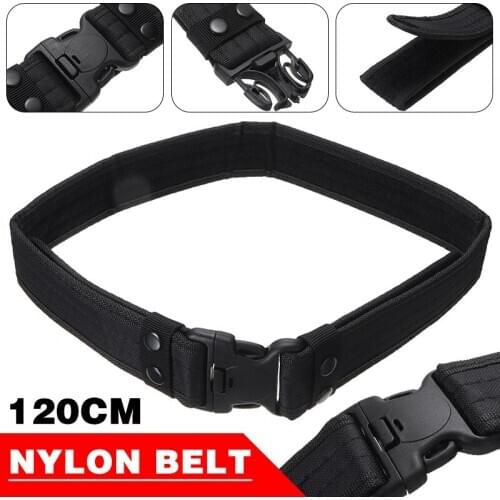 2" Outdoor Tactical Nylon Belt Police Security Combat Gear Duty Belt Black Waist Support For Hiking Climbing Supplies