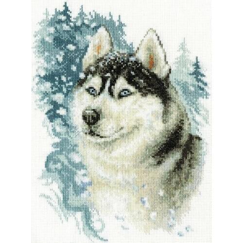 2021 Drop Shipping Embroidery Loyal Husky Funny Cross Stitch Clothes with 100% Cotton Flosses & Free Shipping for Wall Decor