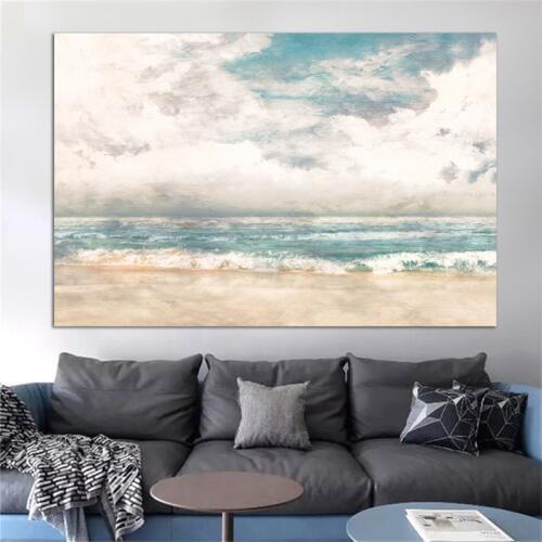 Abstract Canvas Beach Sea Painting Wall Art Pictures Nordic Posters And Prints Wall Pictures For Living Room Decor no frame