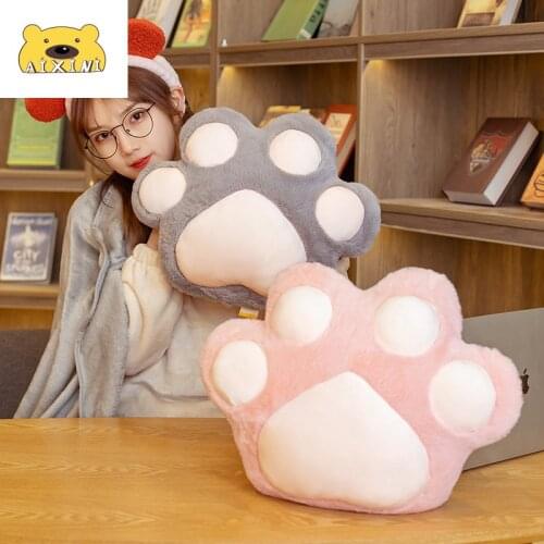 AIXINI Kawaii Cat Paw Pillow with Blanket Cat Paw Stuffed Animals Hand Warmer Sofa Indoor Floor Home Chair Decor Gift Plushies
