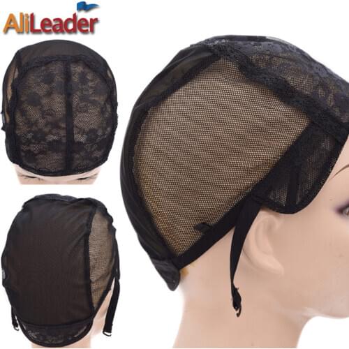 Alileader 1Pcs Lace Wig Cap For Making Wigs With Adjustable Straps Waving Cap Elastic Band For Wigs Stretchable Double Lace Nets