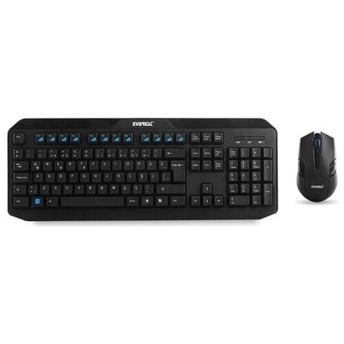 HERSEYSTORE Everest KM-8000 Black Wireless Q Multimedia Keyboard + Mouse Set
