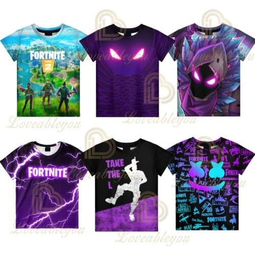 Fortnite Battle Royale 3D Printed T Shirt Kids Summer Short T-shirt Boys Girls Teenager Streetwear TShirt Tops