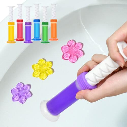 1/6pcs Toilet Cleaning Gel Toilet Deodorant Air Freshener Flower-shaped Household Fragrance Cleaner Restroom Accessories