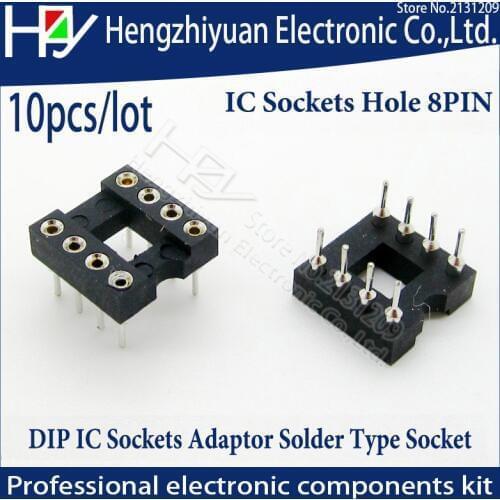 Hzy 8pin Sockets Connectors 2.54mm , 7.62 mm Row Spacing 2.54 mm Pitch Through Hole Dip IC Socket,Pitch Through Hole Dip Socket