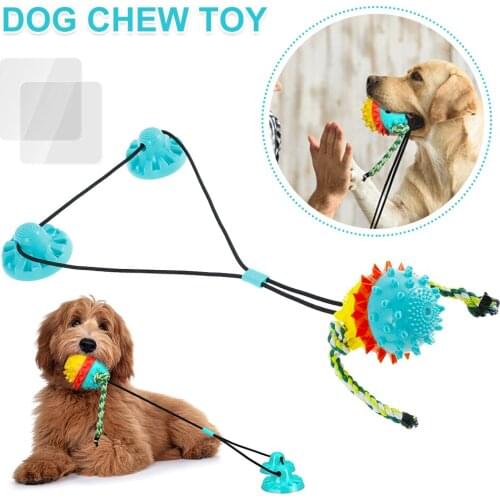 Pet Dog Toys Suction Cup Tug Pet Toy Dogs Push Ball Toy for Pet Chew Bite Tooth Cleaning Toothbrush Feeding Pet Supplies