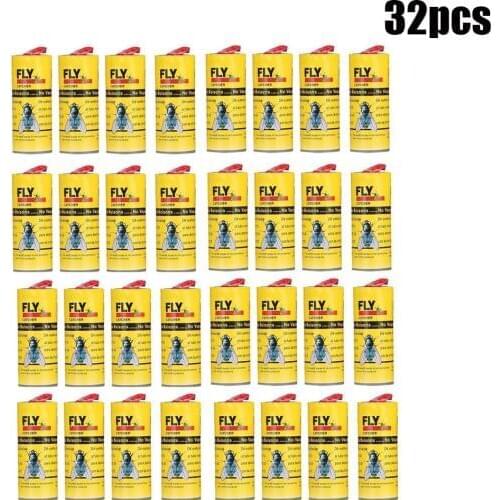32 Rolls Sticky Fly Paper Home Room Fly Glue Eliminate Flies Insect Bug Glue Paper Catcher Trap Flying Bugs Insects Traps