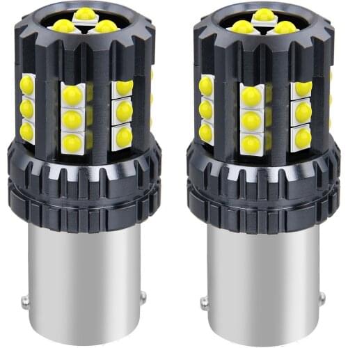 2PCS New 1156 P21W 7506 BA15S Super Bright LED Auto Brake Bulbs Backup Reverse Lamps Car Daytime Running Lights Red White Yellow