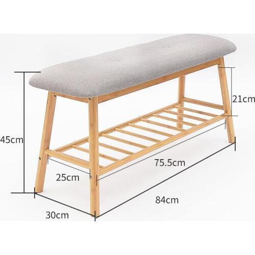 Multipurpose Eco-friendly Bamboo Shoe Hanger Shoe rack Comfortable Footstool Change shoe bench