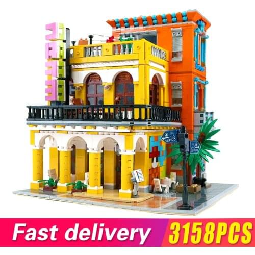 Urge Moc City Streetview Series Bike Shop Bicycle Store Model Building Blocks Model Diy Educational Bricks Toys Gifts For Kids