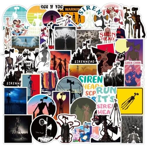 10/50Pcs/set Cartoon horror Siren Head PVC Waterproof Stickers For DIY Scrapbook Skateboard Snowboard Computer Notebook
