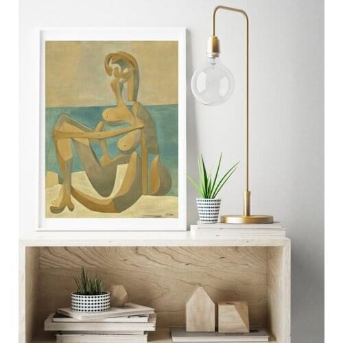 Seated Bather By Picasso Wall Art Canvas Poster and Print Canvas Painting Oil Decorative Picture Living Room Home Decor Artwork