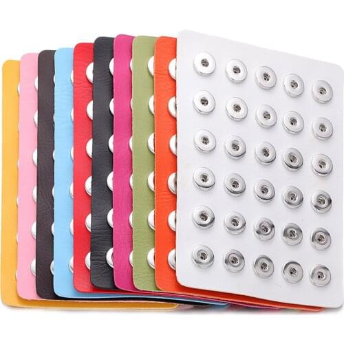 2019 New Snap Jewelry Multicolor Soft PU Leather Snap Button Display Board Unisex DIY Show Jewelry Fit 18mm Snap Buttons Jewelry