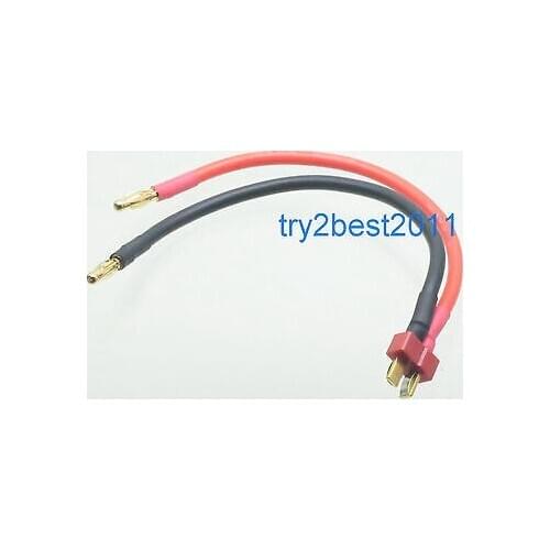 NEW Duratrax Battery Lead Deans T-Plug male to 4mm Male Bullet banana 12awg 15cm