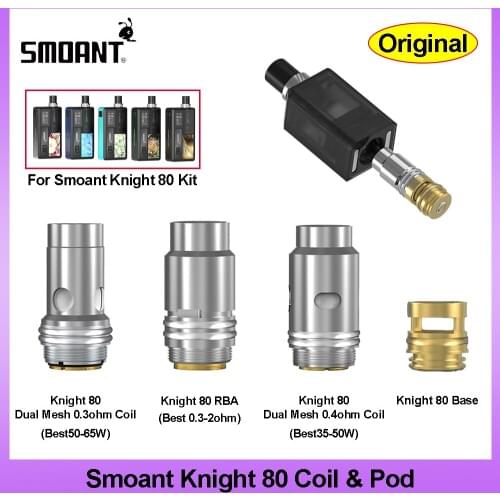 Original Smoant Knight 80 pod Coil Dual Mesh 0.3ohm/0.4ohm RBA coil Cartridge for Smoant Knight 80W kit VS Pasito 2