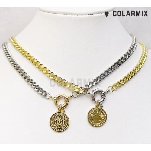 4 Strand New design sen benito pendant Punk necklace Chuncky neckalce Chocker gift jewelry necklace Hip Pop necklace9655