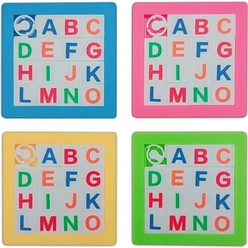 7*7cm 3D Slide Puzzle Plastic Building Childrens Educational Toys Numbers Alphabets Learning Jigsaw Game Toys Puzzles Gift