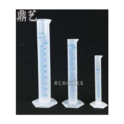 The plastic measuring cylinder blue line calibration Chemical experimental apparatus consumables 3pcs 100ml free shipping