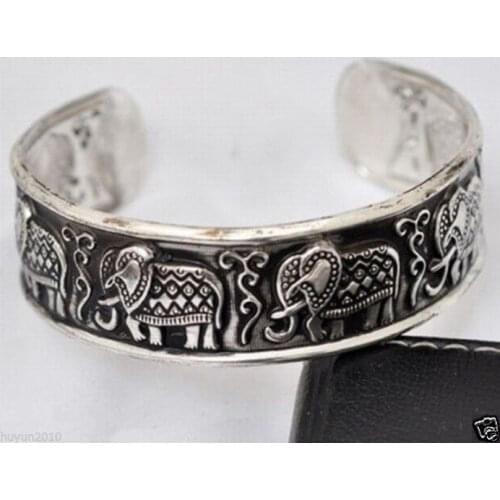 Tribe Jewellery Tibetan carved luck Elephant Cuff Bracelet >Dongguan girl jewerly Store free shipping