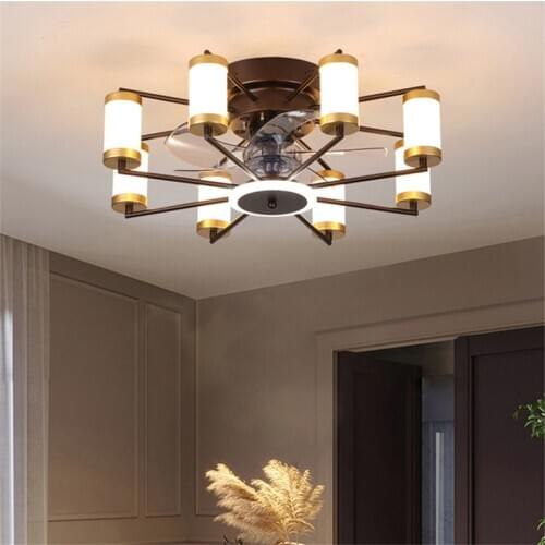 Ceiling fan light Bedroom living room dining room home Nordic integrated ceiling minimalist ceiling light with remote control