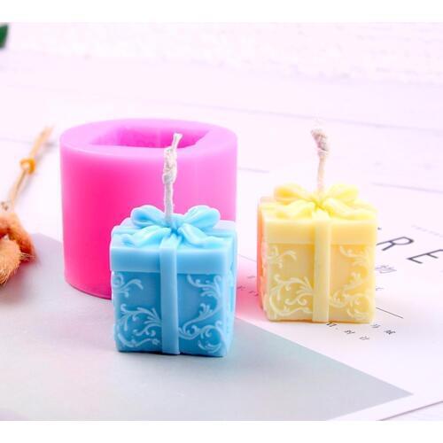 Christmas 3D Candle Silicone Mold DIY Aroma Candle Mold Craft Tool Christmas Gift Box Shape Cake Chocolate Clay Crafts Art Mold