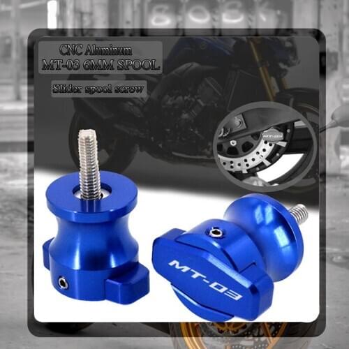 For YAMAHA MT-03 MT03 MT 03 2015 2016 2017 2018 Motorcycle CNC Aluminum Frame Stands Sliders Swingarm Spools M6 6MM Screw