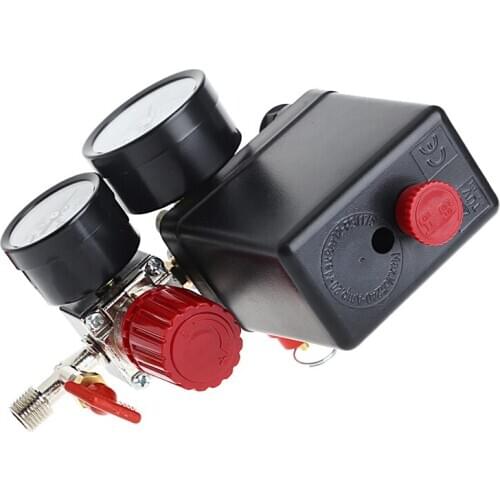 Air Compressor Pressure Valve Switch Manifold Relief Regulator Gauges 120PSI High Quality
