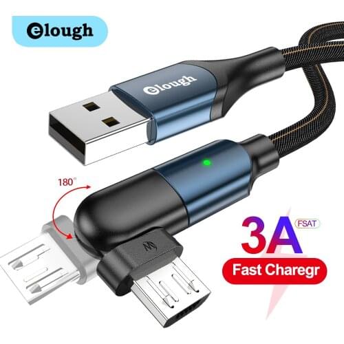 Elough Rotate Micro USB Cable 3A Fast Charging mobile Phone Cable for Samsung Xiaomi Data Microusb Cord Micro USB Charger Cable