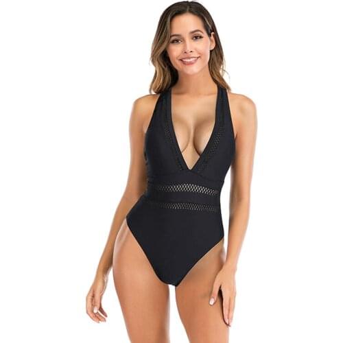 Women One-piece Hollow Mesh Sexy Bikini Push-up Pad Swimwear Siamese Swimsuit Summer Ladies Beachwear Biquini