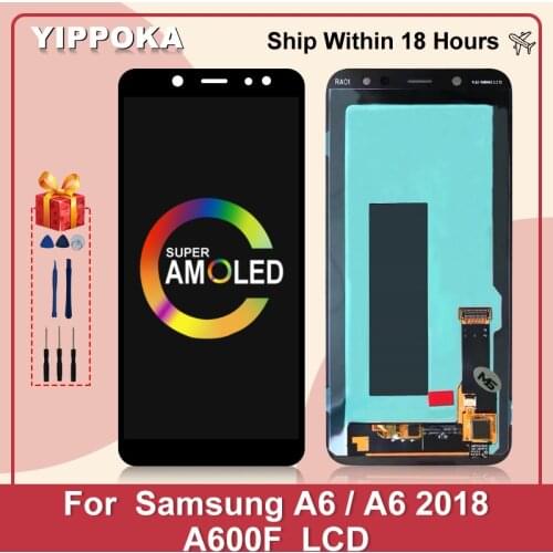 5.6" Super AMOLED For Samsung Galaxy A6 2018 A600 LCD Touch Screen Digitizer Display SM-A600FN Replacement Parts