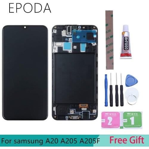 6.4'' LCD For Samsung A20 A205 SM-A205F A205FN Display lcd Screen A205GN A205S A205YN display lcd screen Digitizer Assembly