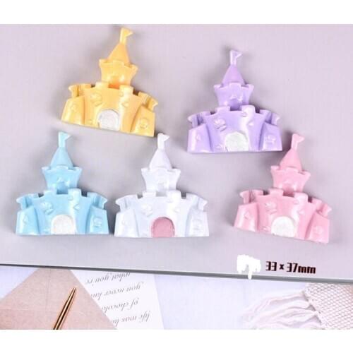 10pcs/lot Cute Dream Castle Flatback Resin Cabochon For Kids Hair Bow Center DIY Scrapbooking Phone Case Decoration Craft