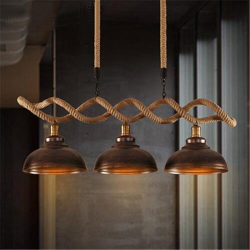 3 Heads American Village Creative Restaurant Chandelier Nordic Retro Designer Lights Bar Clothing Shop Hemp Lamp Free Shipping