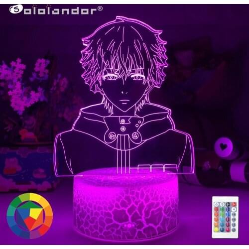 3d Led Night Light Tokyo Ghoul Ken Kaneki Face Nightlight for Reading Room Decor Light Anime Gift for Birthday Table Lamp Usb