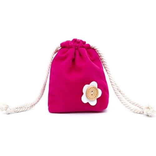40PCS / LOT Cute Flower Shopping Bag Durable Reusable Drawstring Pockets Candy Color Travel Small Storage Bag