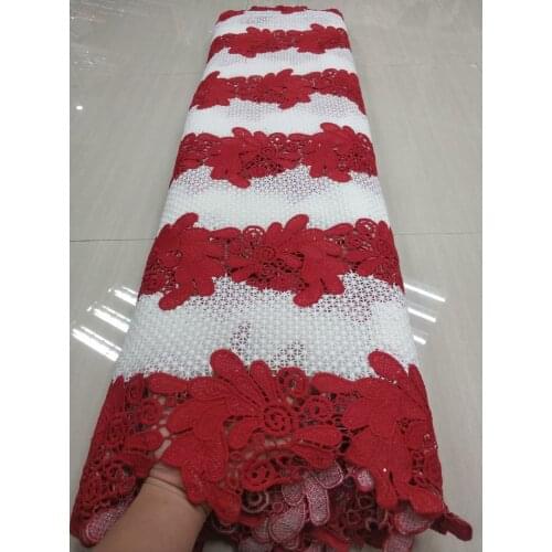 5yards/pc) Very beautiful two colors African big cord lace fabric fashion water soluble lace for attractive party dress WLO006