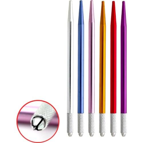 50pcs Tattoo Manual Pen Permanent Makeup Eyebrow Caneta Tebori Microblading Pen for 3D Embroidered Pen Machine