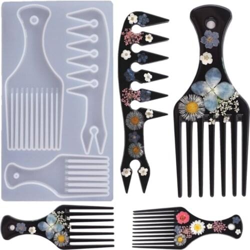 African Hair Comb Resin Molds Craft Tools Hair Pick Mold Afro Comb Resin Molds DIY Hair Pick Comb Molds Silicone Mold
