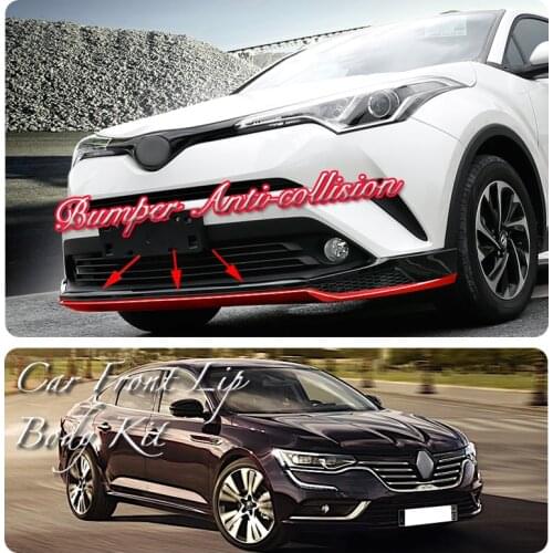 Car Bumper Lip Front Spoiler Skirt Deflector For Renault Talisman Samsung SM6 Tune Car Modified Body Kit VIP Hella Flush Lips