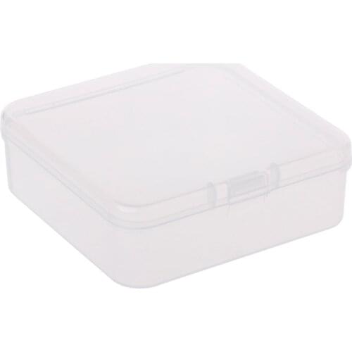 B0KB Small Transparent Plastic Storage Box Clear Square Multipurpose Display Case