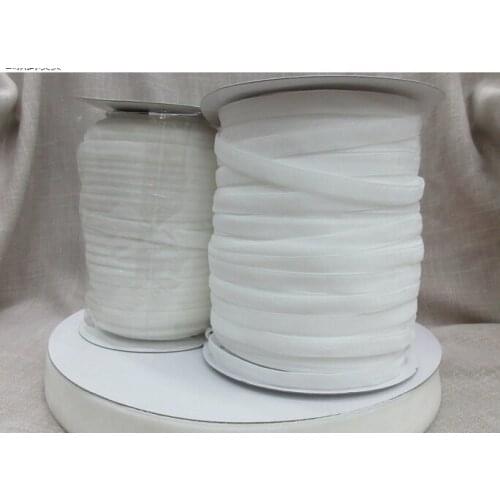 Free shipping 100 Yards Many Sizes Black White color single faced nylon no elastic velvet ribbon solid color DIY accessory